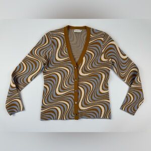 RHODE Sweater Cassie Cardigan Positive Vibrations cream/blue retro - Medium
